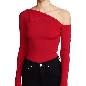 Bailey 44 Origami Red Off the Shoulder  Sweater